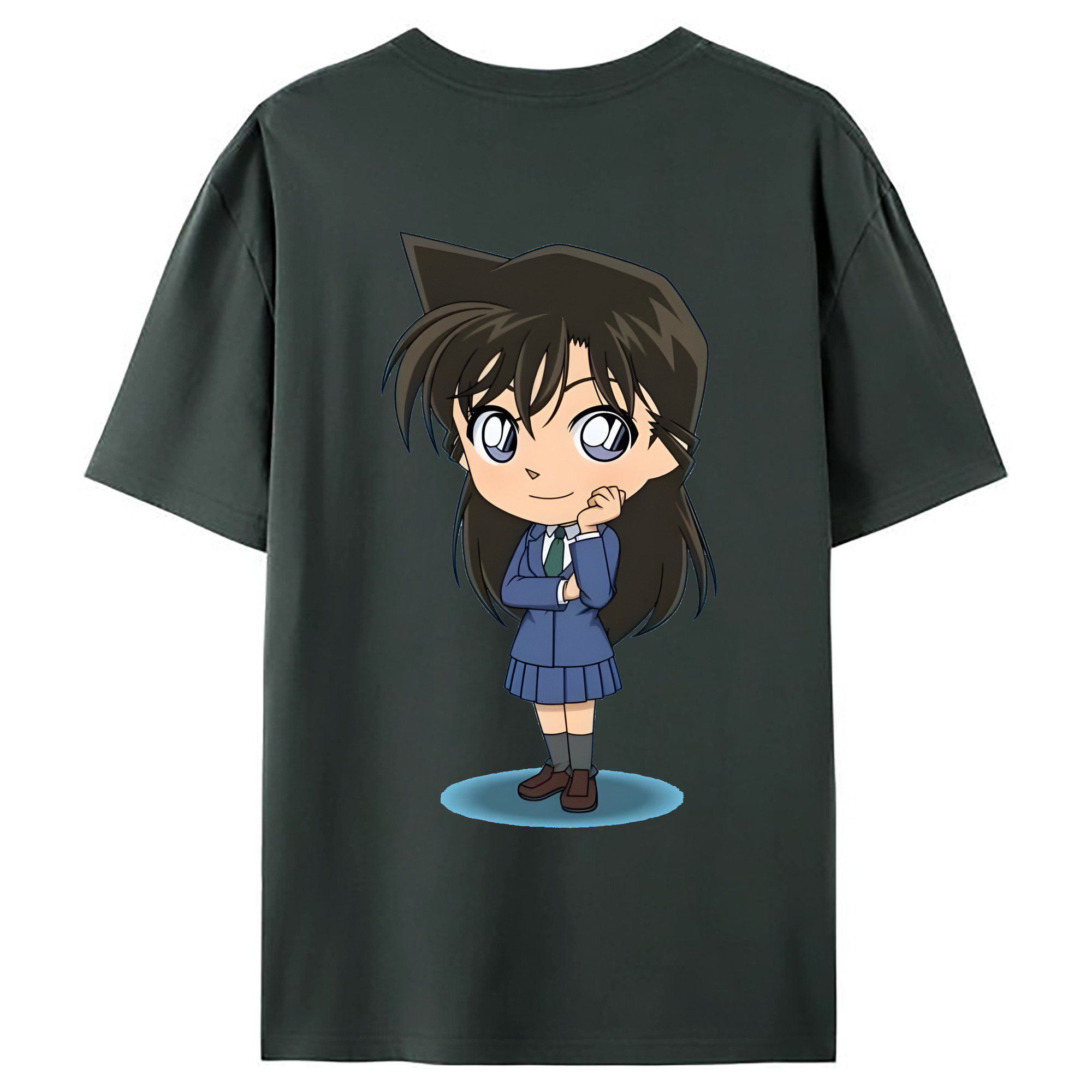 （画像用） 名探偵コナン 毛利 蘭 もうり らん、モーリ ラン Detective Conan Rachel Moore 綿100％ メンズ半袖Tシャツ（バックプリント） 通気性